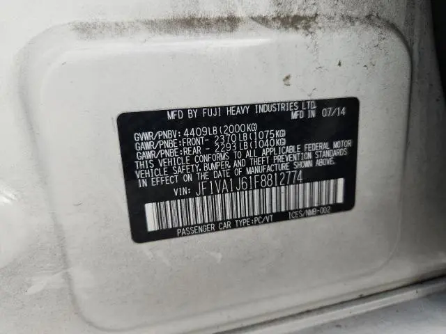 2015 SUBARU WRX LIMITED  