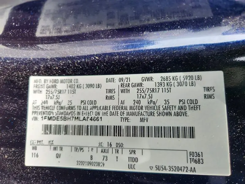 2021 FORD BRONCO BASE  