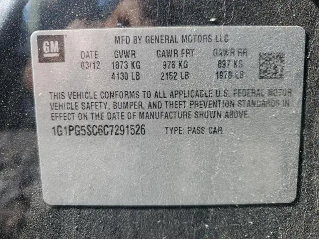 2012 CHEVROLET CRUZE LT