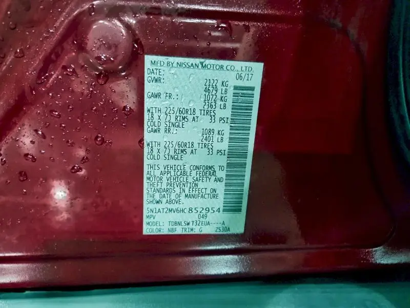 2017 NISSAN ROGUE SV  