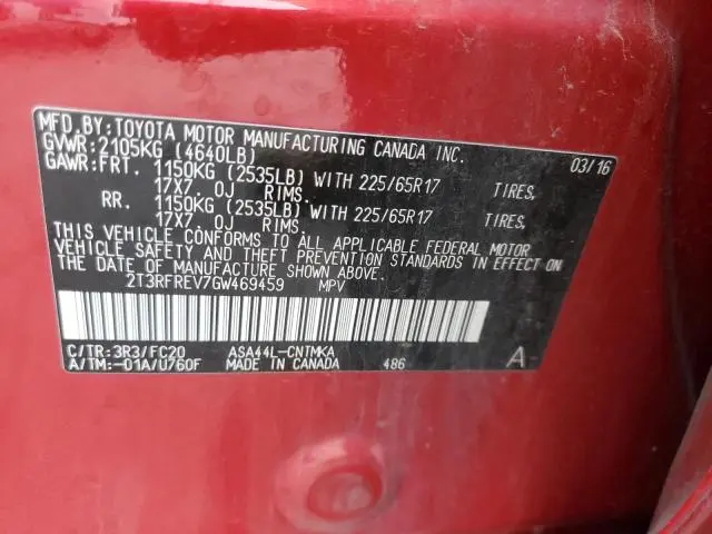 2016 TOYOTA RAV4 XLE