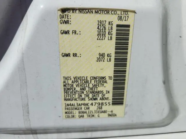 2017 NISSAN ALTIMA 2.5  