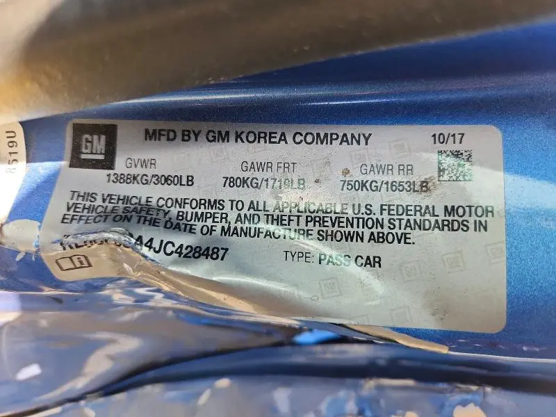 2018 CHEVROLET SPARK 2LT  