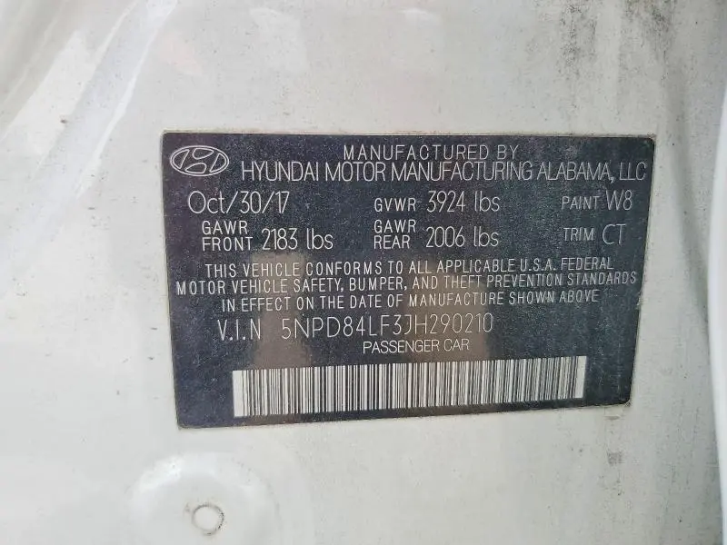 2018 HYUNDAI ELANTRA SEL  