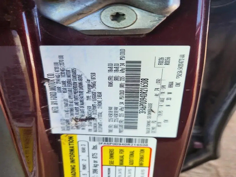 2013 FORD FUSION TITANIUM  