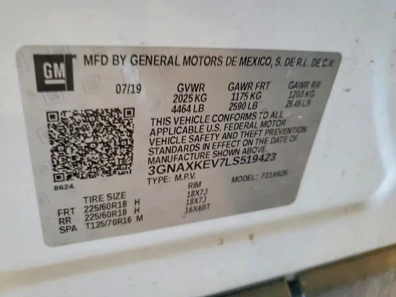 2020 CHEVROLET EQUINOX LT  