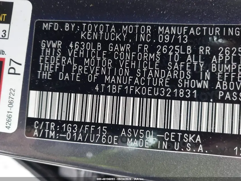 2014 TOYOTA CAMRY SE