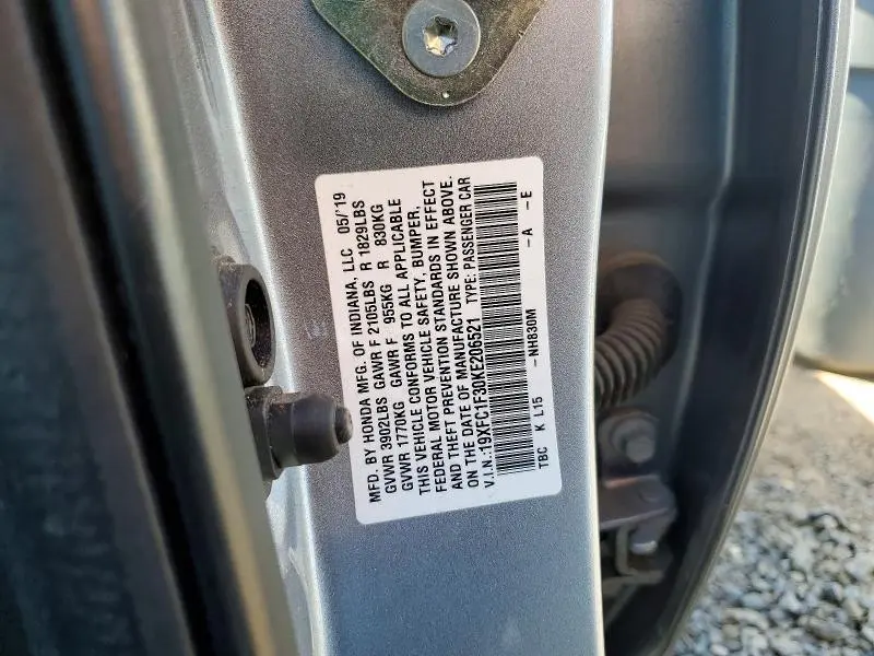 2019 HONDA CIVIC EX  