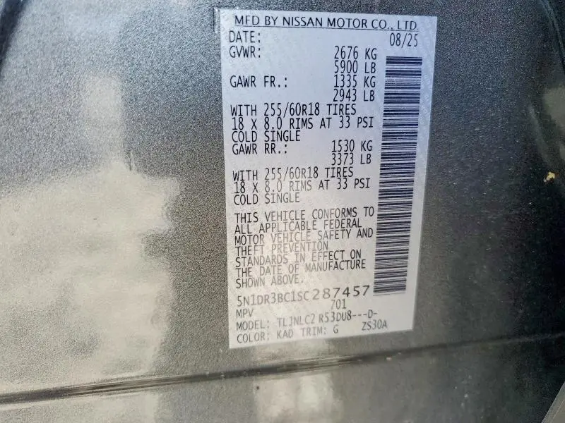 2025 NISSAN PATHFINDER SV  
