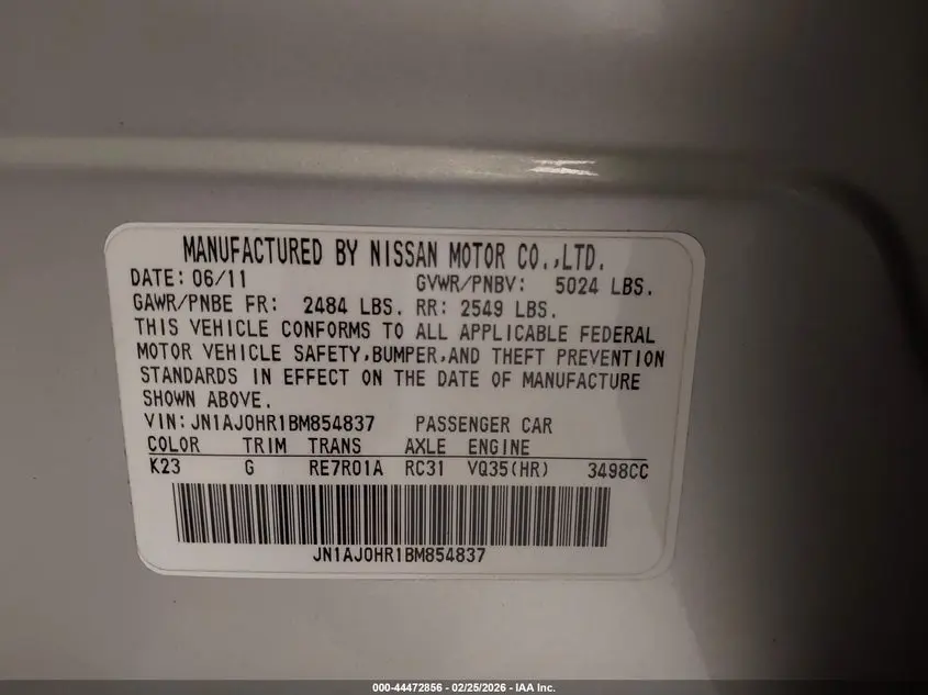 2011 INFINITI EX35 JOURNEY