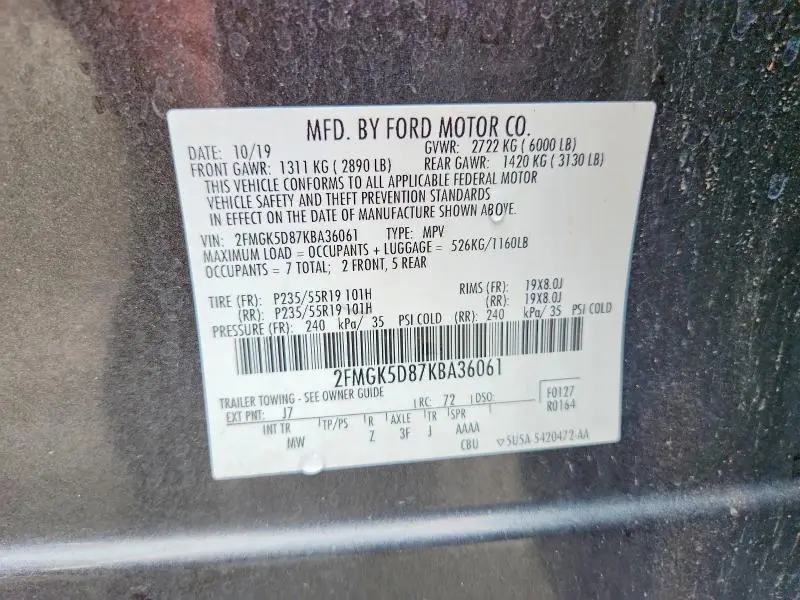 2019 FORD FLEX LIMITED  