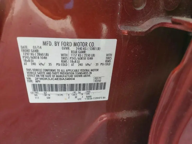 2014 FORD EDGE SEL  