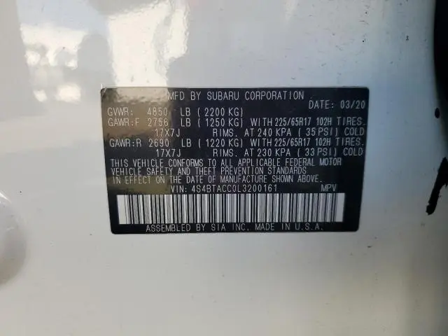 2020 SUBARU OUTBACK PREMIUM  