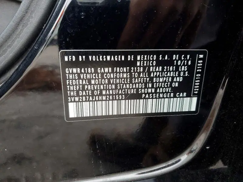 2017 VOLKSWAGEN JETTA S  