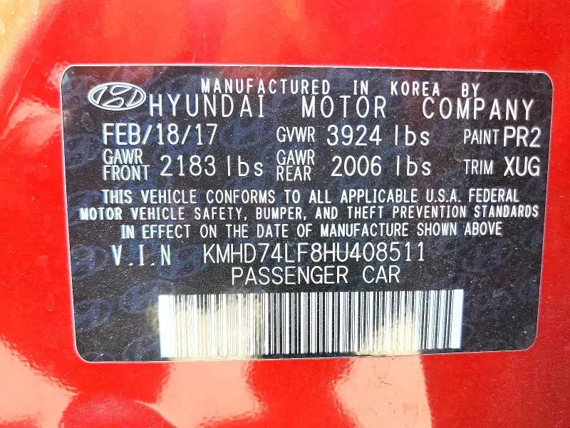 2017 HYUNDAI ELANTRA SE  