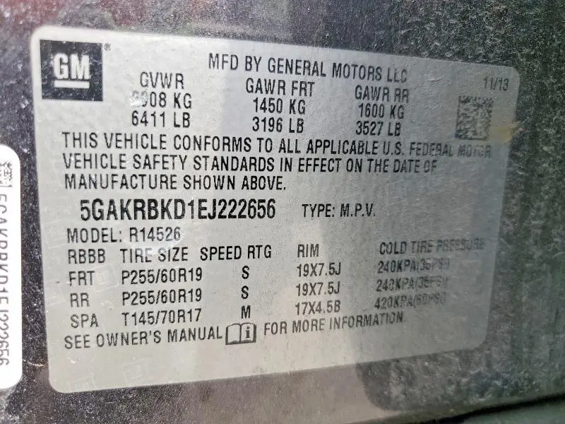 2014 BUICK ENCLAVE   