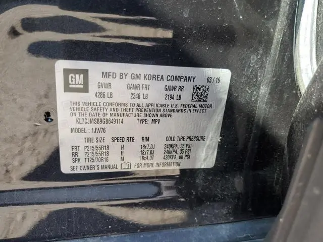 2016 CHEVROLET TRAX LTZ