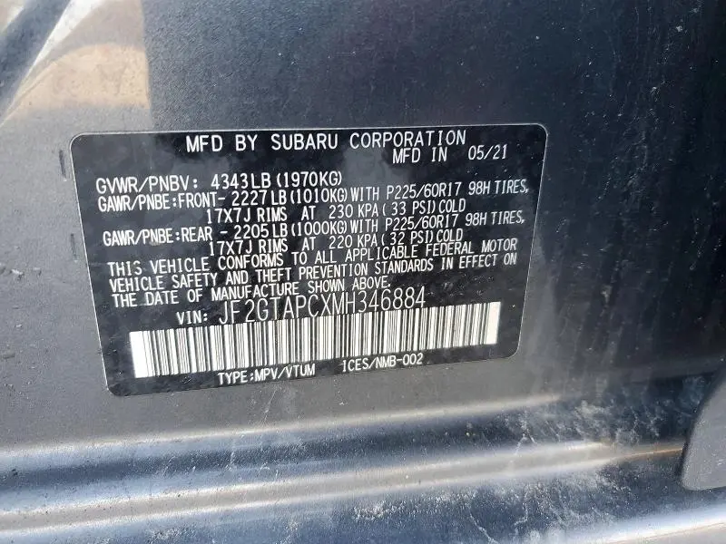 2021 SUBARU CROSSTREK PREMIUM  