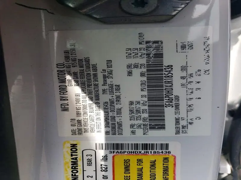 2018 FORD FUSION SE  