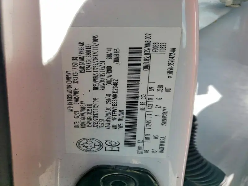 2021 FORD F150 SUPERCREW  