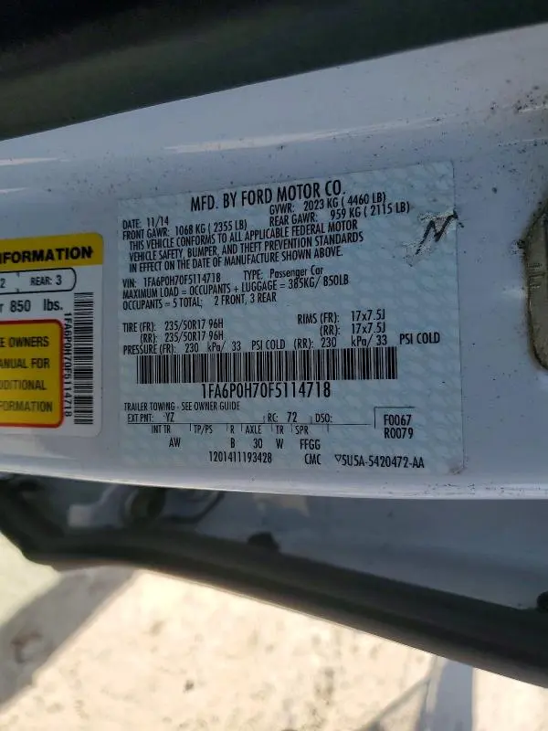 2015 FORD FUSION SE  