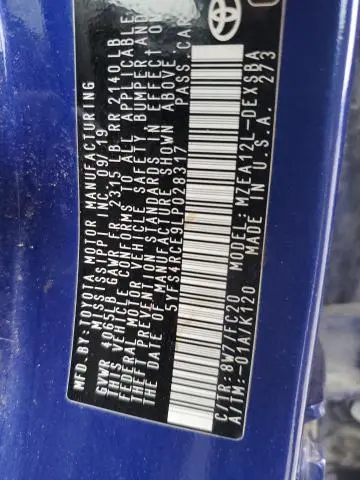 2020 TOYOTA COROLLA SE  