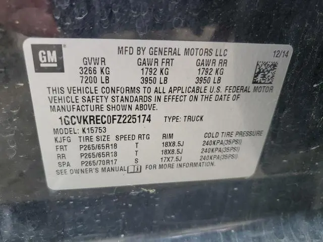 2015 CHEVROLET SILVERADO K1500 LT  