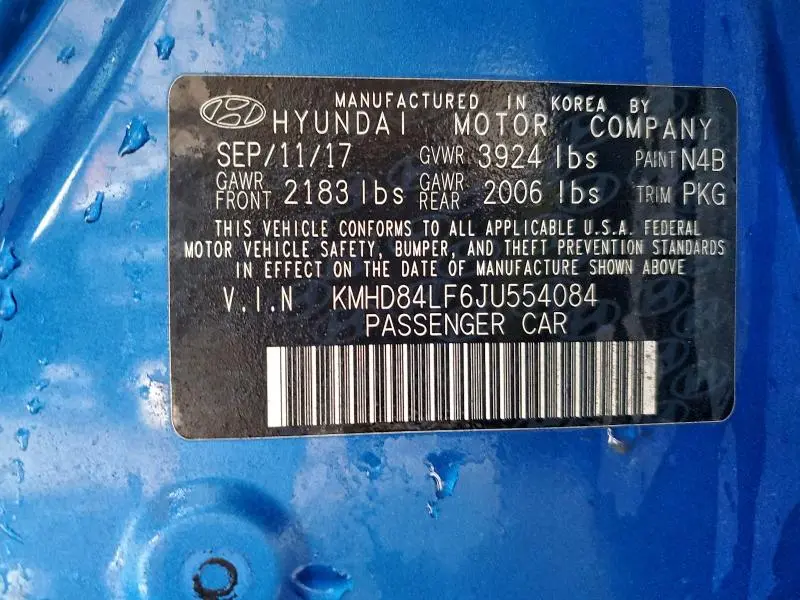 2018 HYUNDAI ELANTRA SEL  