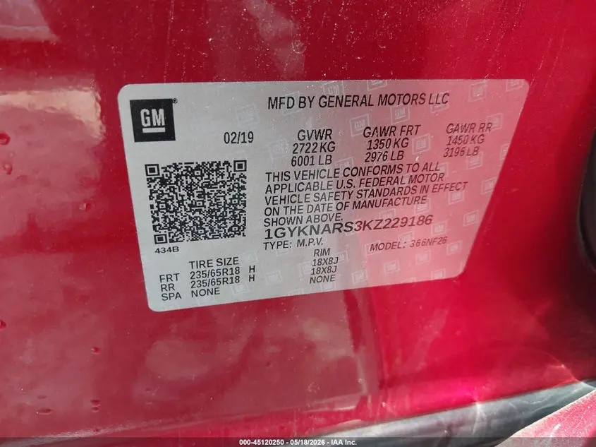 2019 CADILLAC XT5 STANDARD