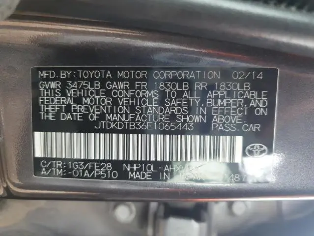 2014 TOYOTA PRIUS C   