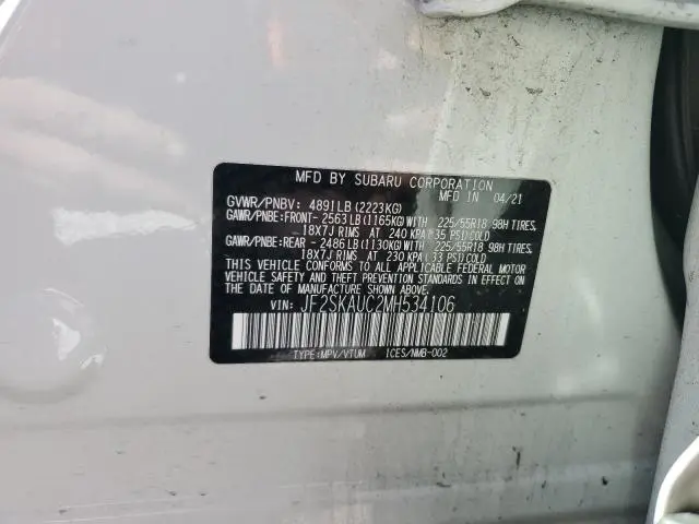 2021 SUBARU FORESTER LIMITED  