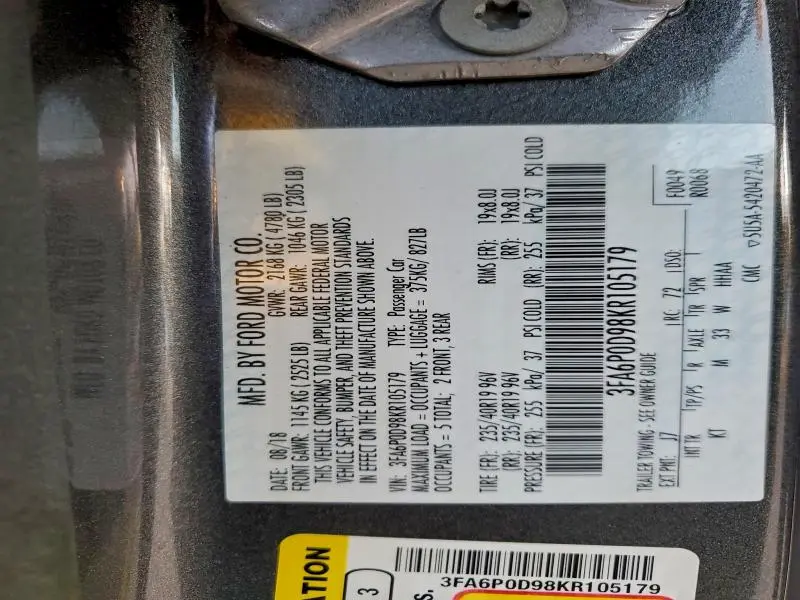 2019 FORD FUSION TITANIUM  