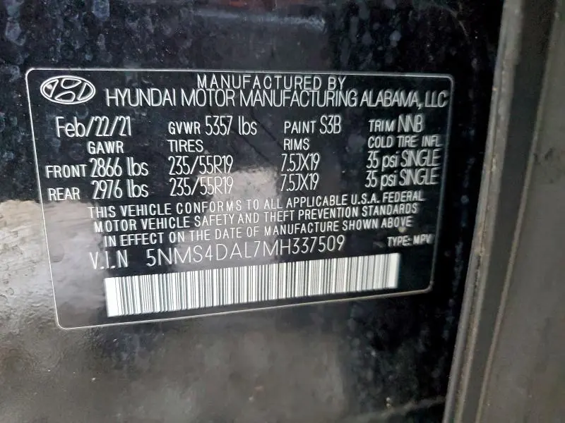 2021 HYUNDAI SANTA FE LIMITED  