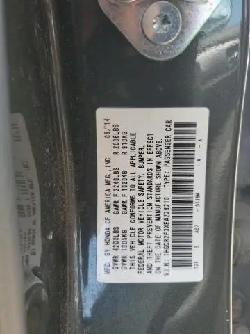 2014 HONDA ACCORD LX  