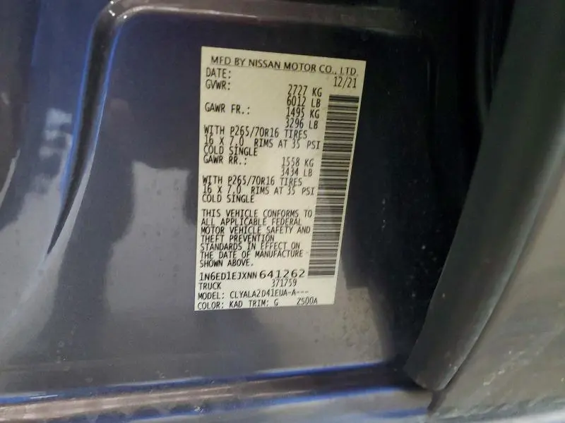 2022 NISSAN FRONTIER S  