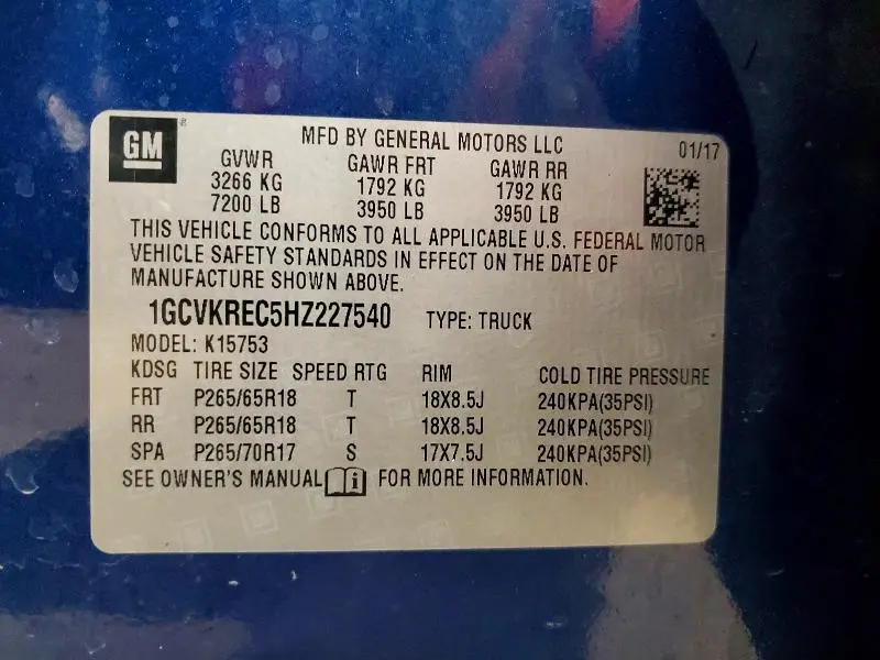 2017 CHEVROLET SILVERADO K1500 LT  