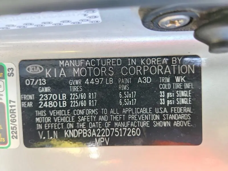 2013 KIA SPORTAGE LX  