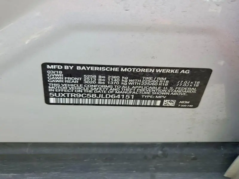 2018 BMW X3 XDRIVE30I  