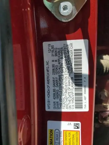 2020 HONDA ACCORD LX  