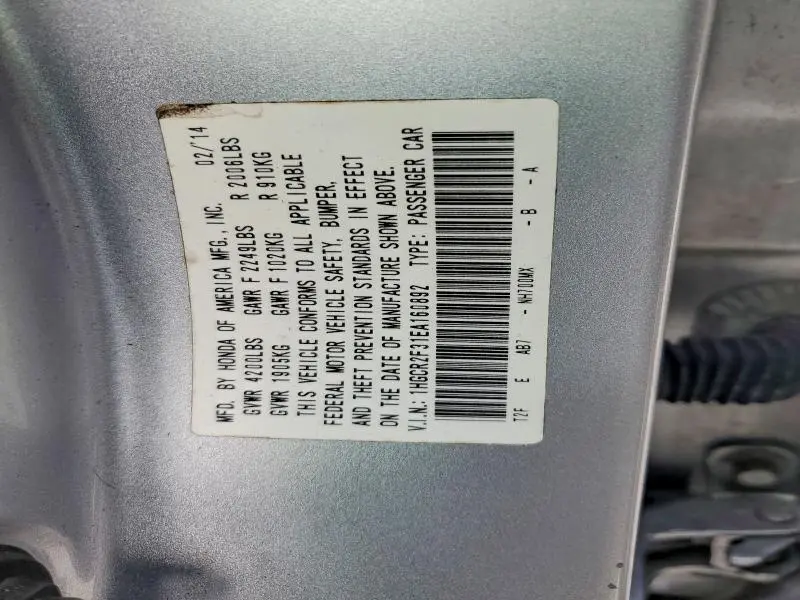 2014 HONDA ACCORD LX  