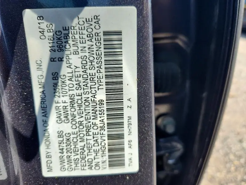 2018 HONDA ACCORD SPORT  