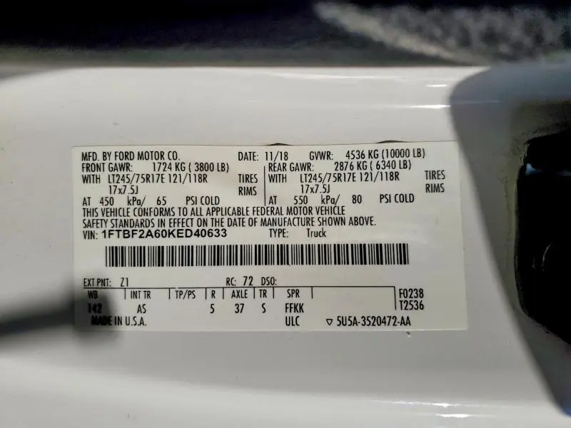 2019 FORD F250 SUPER DUTY  