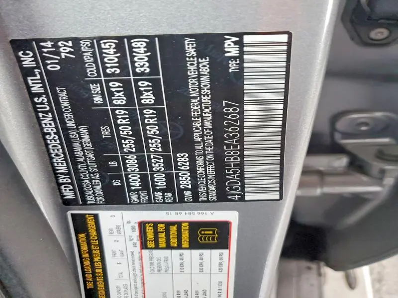 2014 MERCEDES-BENZ ML 350 4MATIC  