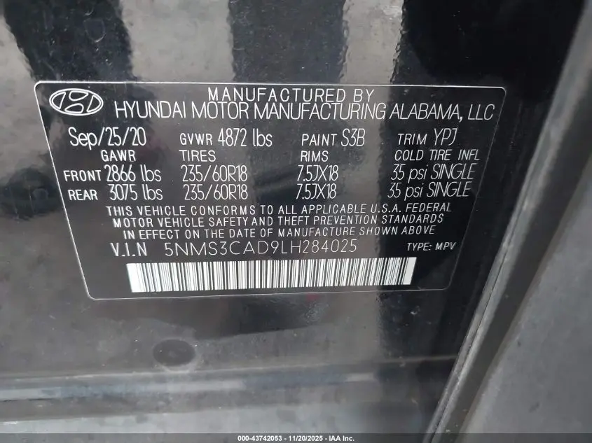 2020 HYUNDAI SANTA FE SEL