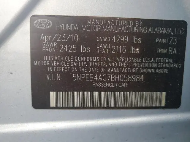 2011 HYUNDAI SONATA GLS  