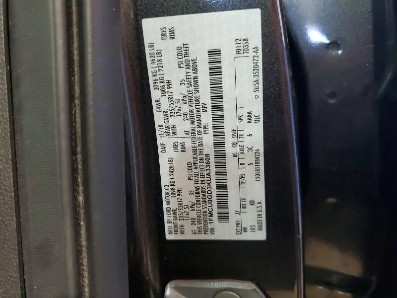 2019 FORD ESCAPE SE  