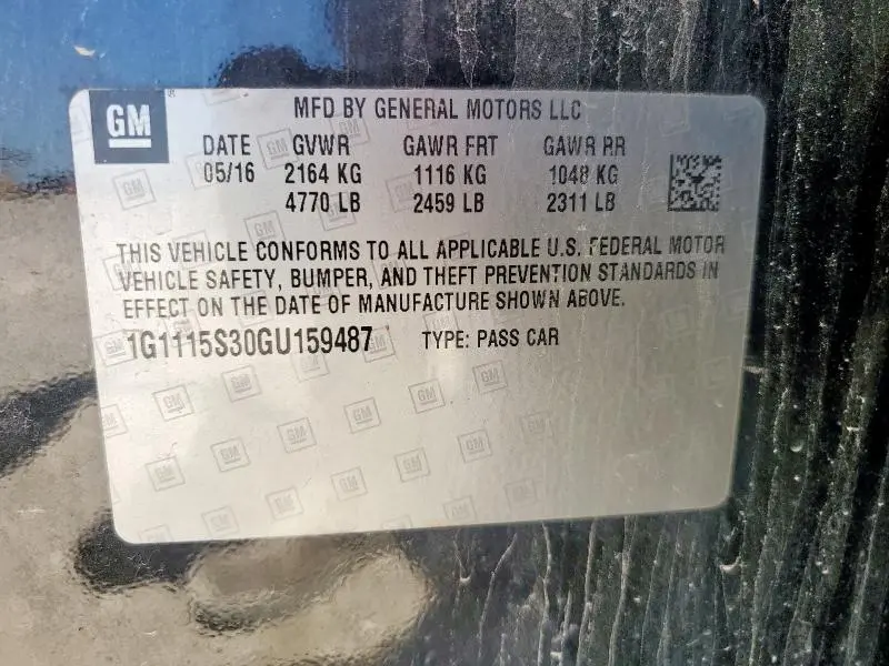 2016 CHEVROLET IMPALA LT  