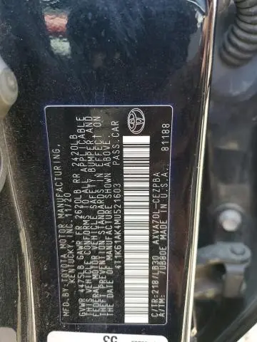 2021 TOYOTA CAMRY XSE  