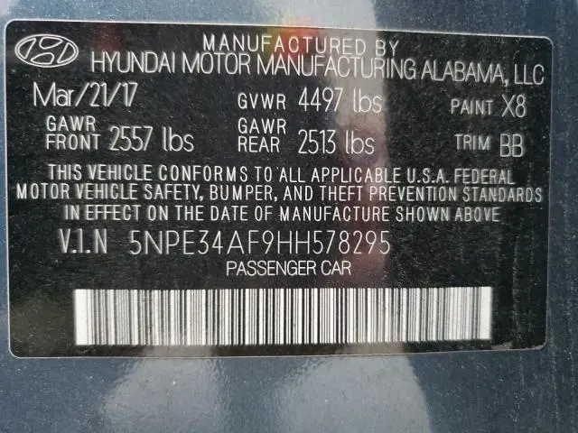 2017 HYUNDAI SONATA SPORT  