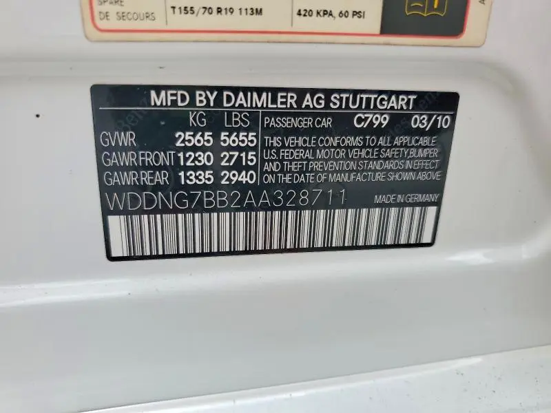 2010 MERCEDES-BENZ S 550  